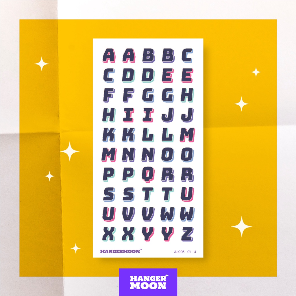 

HANGERMOON✦ Retro Alphabet & Number Sticker Sheet Deco Planner Bullet Journal
