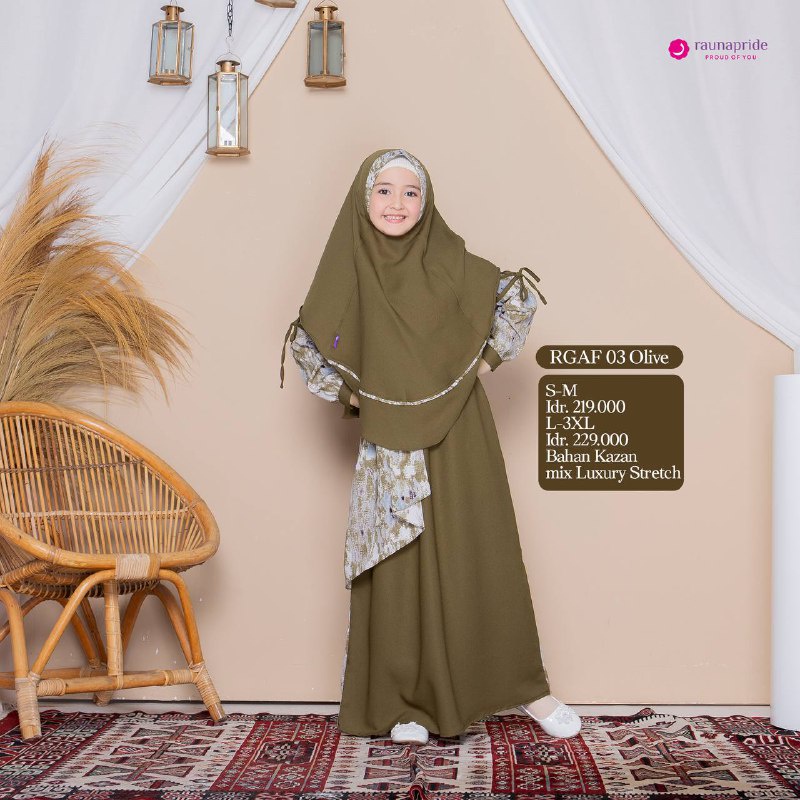 Rauna Busana Sarimbit Keluarga / SR-03 Olive / Fashion Muslim