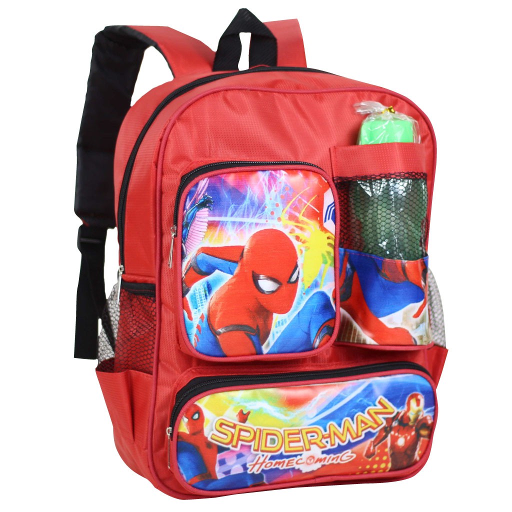 Ransel Backpack Anak Tas Ransel Karakter Spiderman Merah Tas Sekolah Sd Bonus Botol Minum Keren