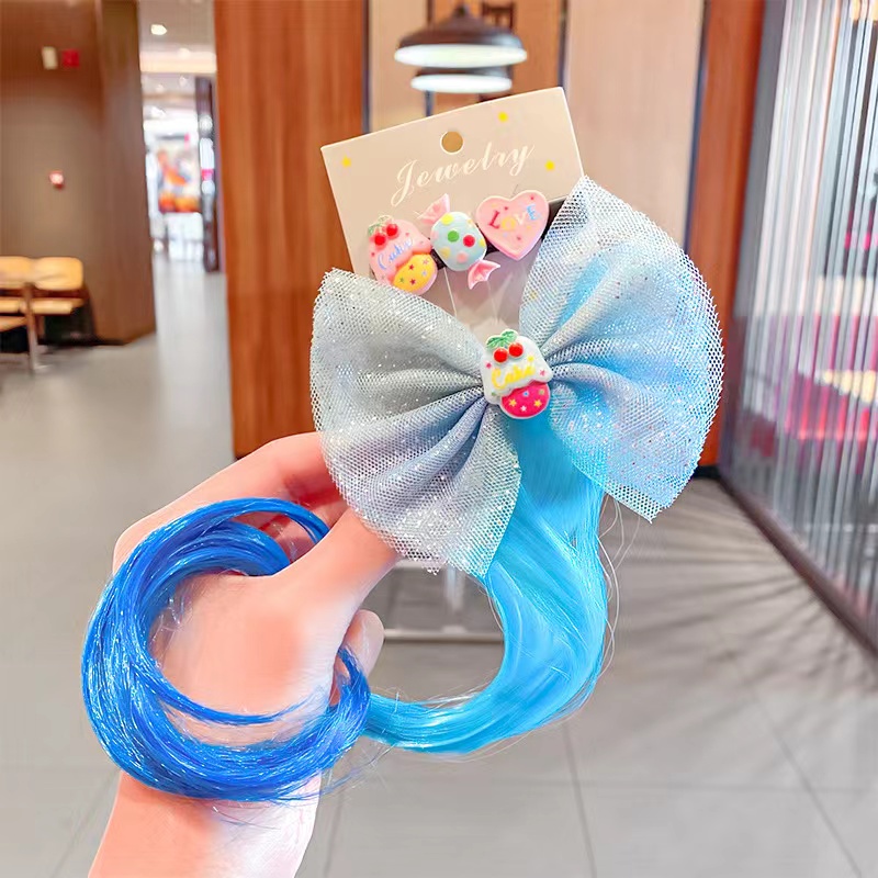 Jepit Rambut Unicorn Frozen Model Rambut Palsu Wig Anak Perempuan Motif Baru