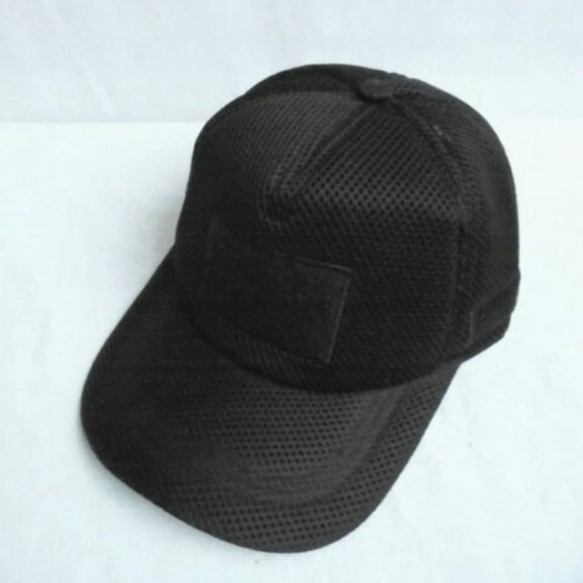 Topi Jaring Hitam Velcro - Topi Tactical - Army - Brimob