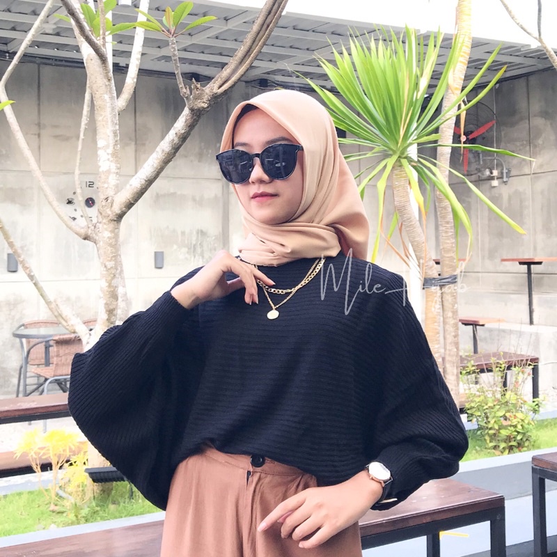 Kalila Batwing Sweater Rajut Premium-4
