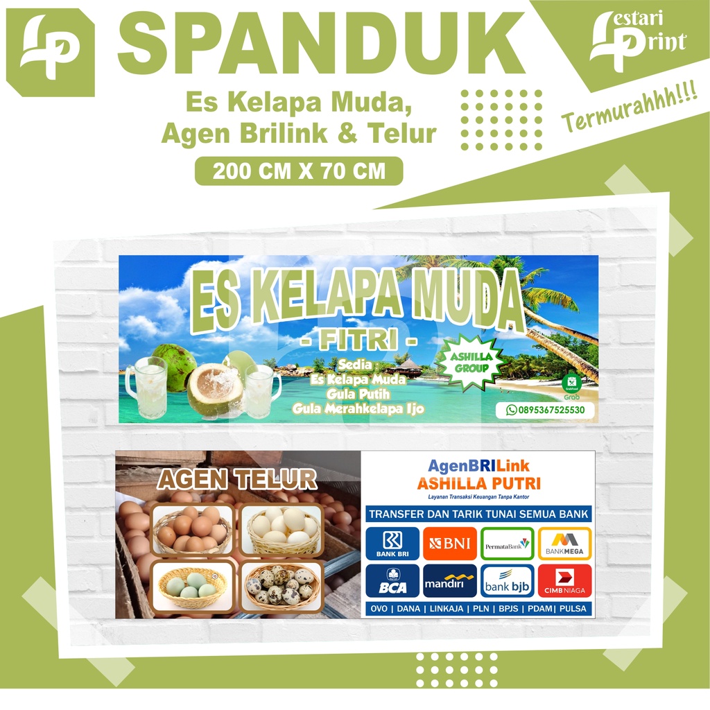 SPANDUK ES KELAPA MUDA, AGEN BRILINK & AGEN TELUR