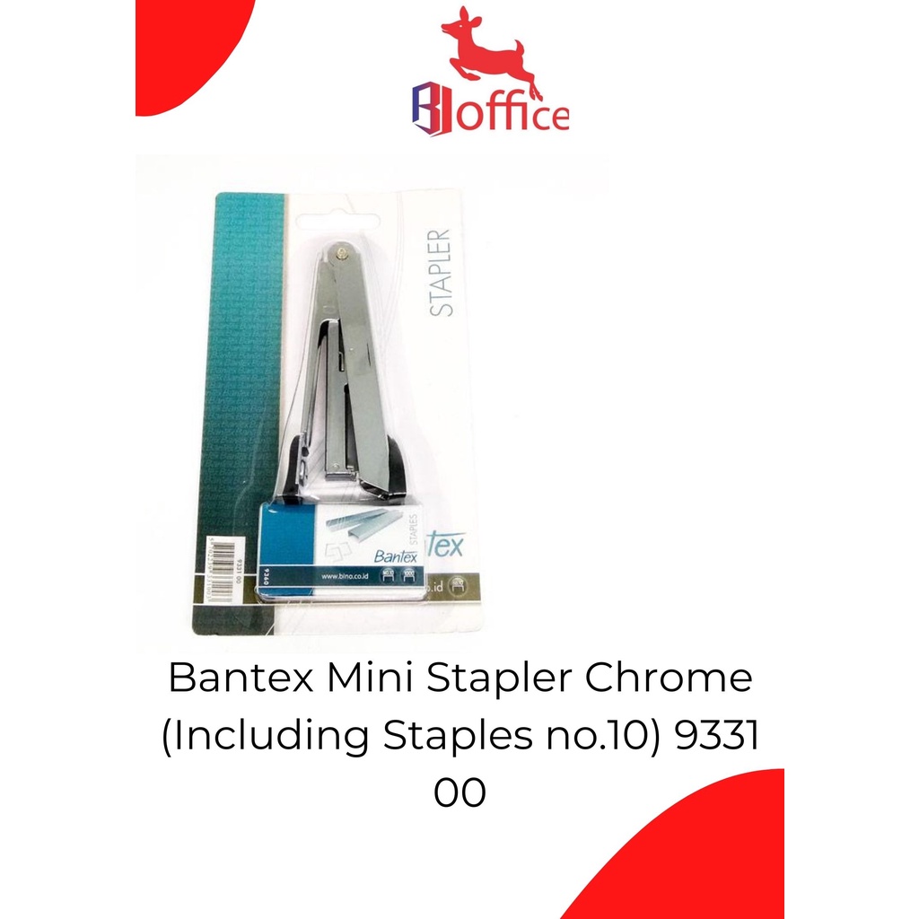 

Bantex Mini Stapler Chrome (Including Staples no.10) 9331