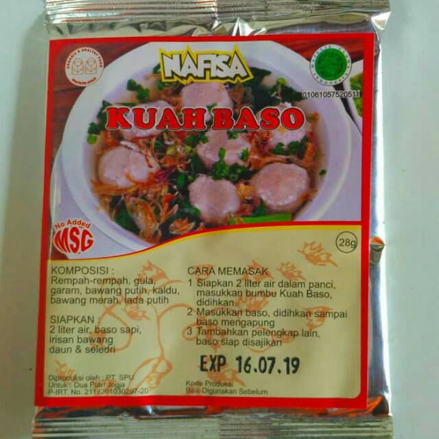 Jual Nafisa Bumbu Kuah Baso Bakso No Msg Non Pengawet Indonesia Shopee