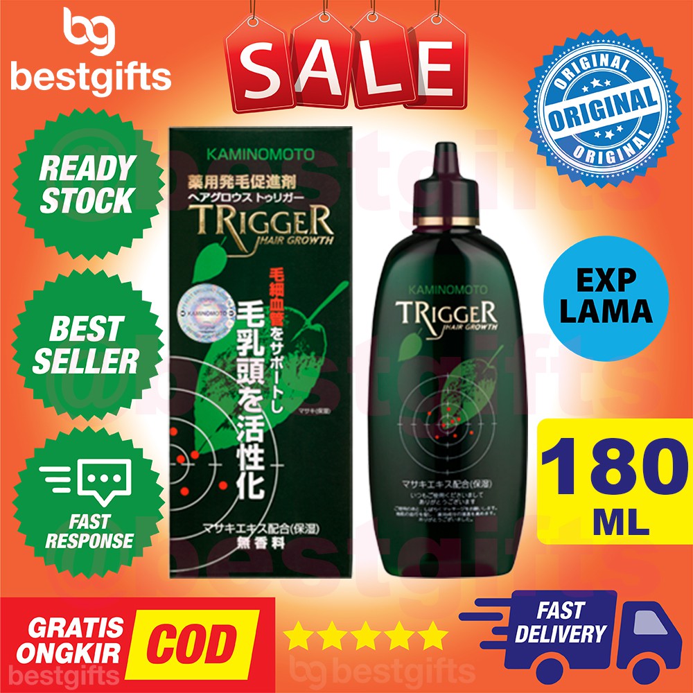 KAMINOMOTO TRIGGER HAIR GROWTH TONIC BLACK PENUMBUH RAMBUT RONTOK ORIGINAL JAPAN BPOM 180ML 180 ML