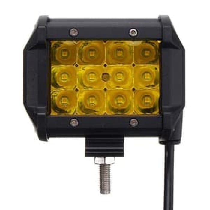 Lampu tembak WORKLIGHT LED CREE 12 mata kuning sorot 36W motor mobil