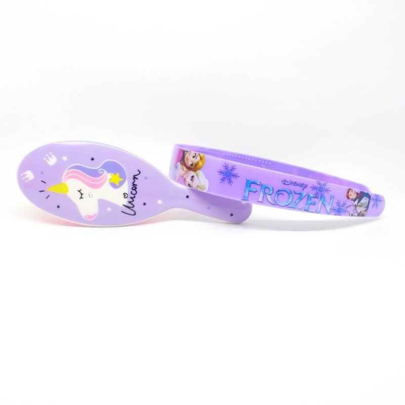 Sisir Anak karakter Pony Unicorn 3 D Paddle Comb Bonus Bando