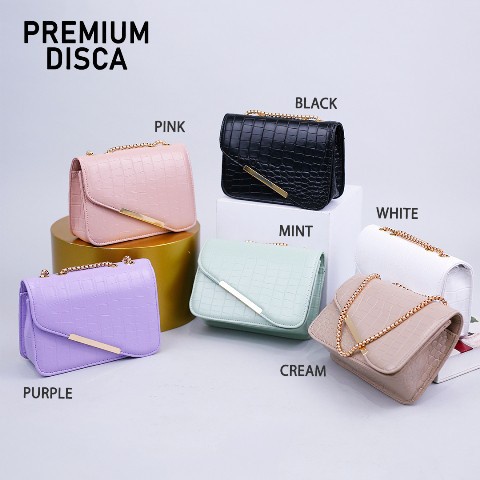 Tas Selempang wanita premium Disca / tas wanita rantai ulir tebal