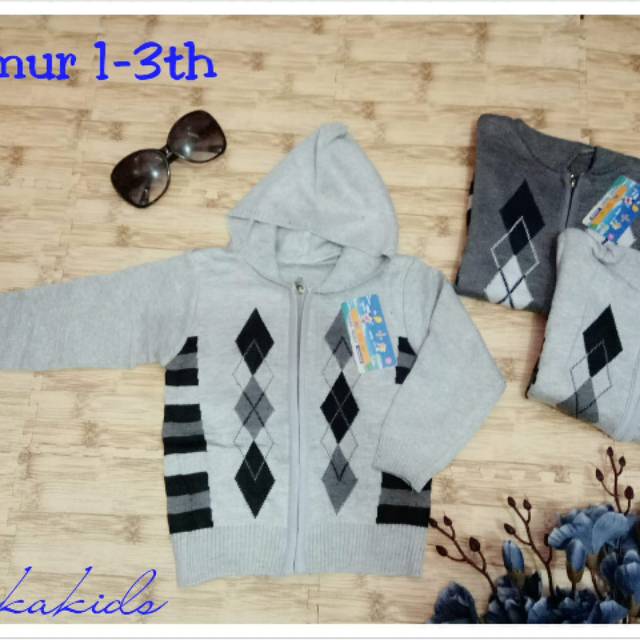 Jaket sweater ankk bayi laki laki lucu branded murah