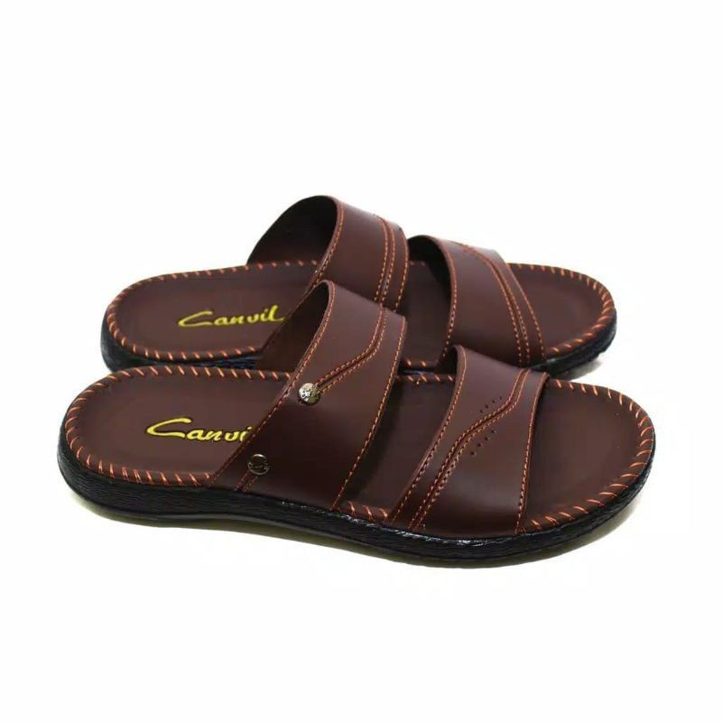 SANDAL KULIT Casual Canvil 01 import terbaru