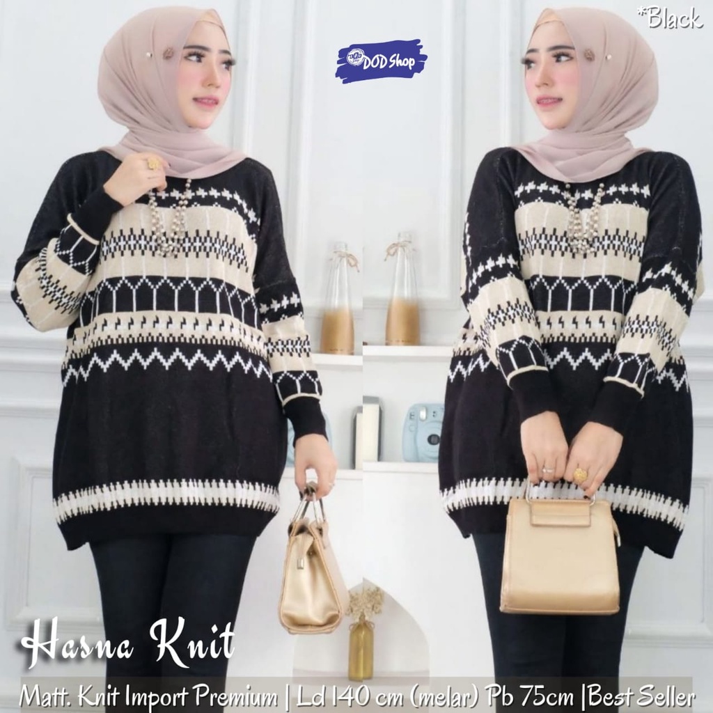 hasna knit blouse atasan kaos baju pakaian bluse bluss blus rajut motif jumbo ld 140 xxxxl bigsize o