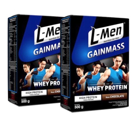 L-Men Gainmass 500gr Whey Protein Rasa Chocolate Flavour Whey Protein Rasa Cokelat High Protein Tinggi ProteinSusu lmen Gain Mass Susu Nutrisi Untuk Pria Cowok Agar Lebih Berotot Fitnes L men Bubuk Rasa Coklat 500 Gram