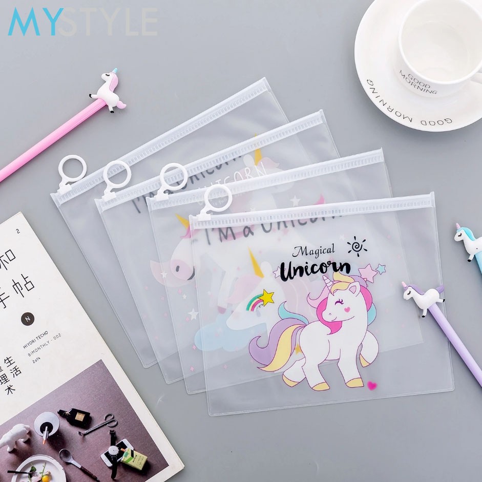 KOTAK PENSIL UNICORN TRANSPARAN PENCIL CASE TEMPAT PENSIL ANAK MURAH