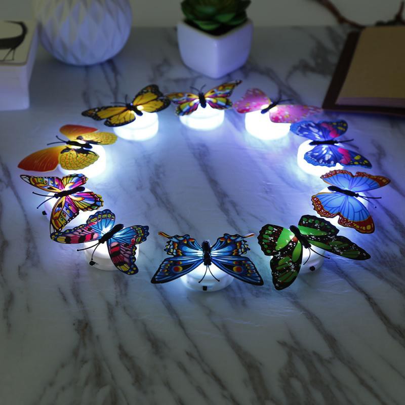 Laciola Sticker LED 3D Kupu Kupu Hiasan Dinding Kamar Menyala / Lampu Tidur Mini Kupu Kupu
