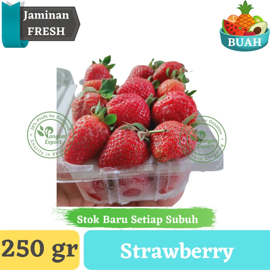 

Strawberry Fresh , Stroberi , Buah Segar