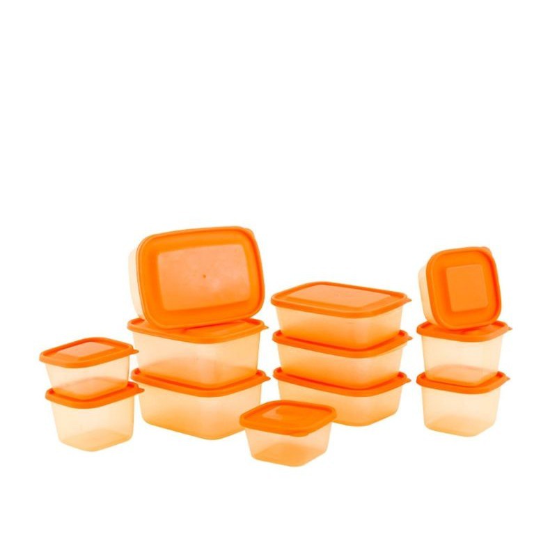 GREEN LEAF HARVEST SET ISI 12PCS PREMIUM / OTARU FOOD CONTAINER ORIGINAL / TOPLES KOTAK MAKANAN PLASTIK SET