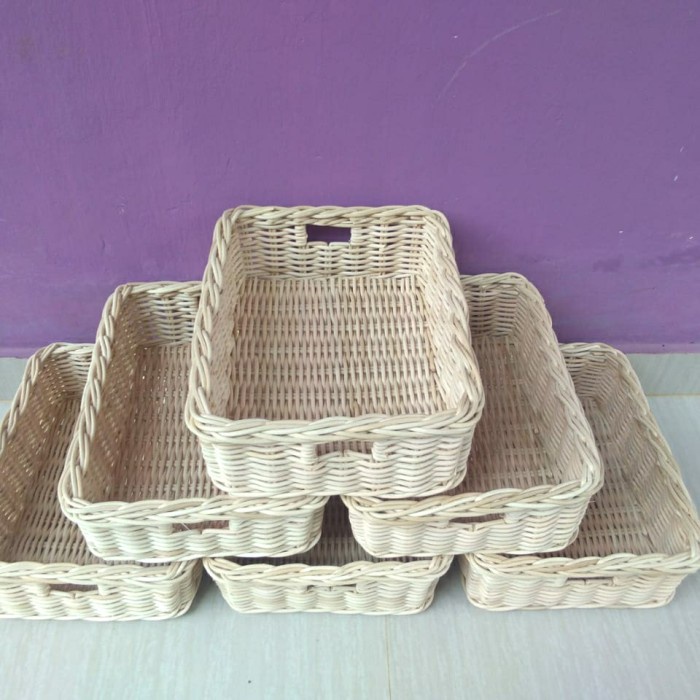 keranjang rotan kotak hampers parcel box pernikahan murah 25 X 14 X 9 cm