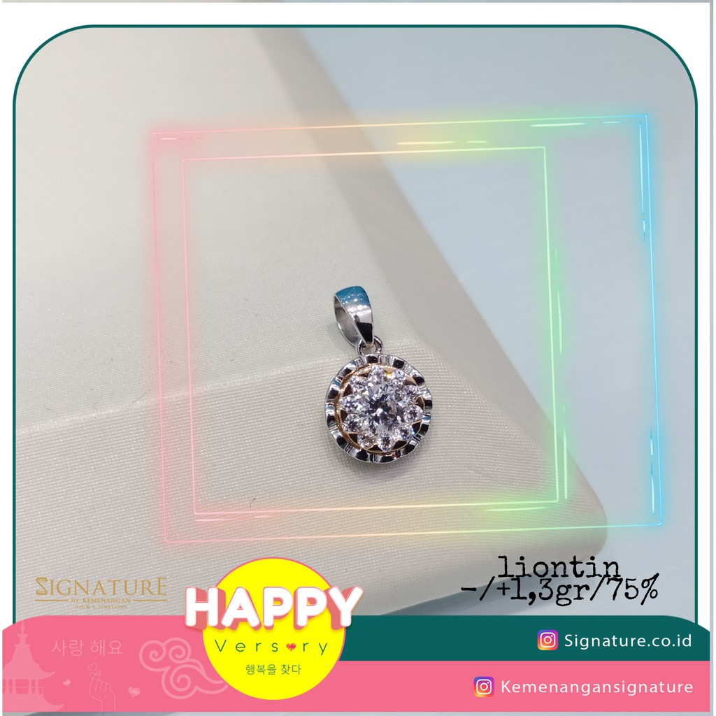 LIONTIN EMAS PUTIH KADAR 750 MODEL ROXE by AMERO.#353