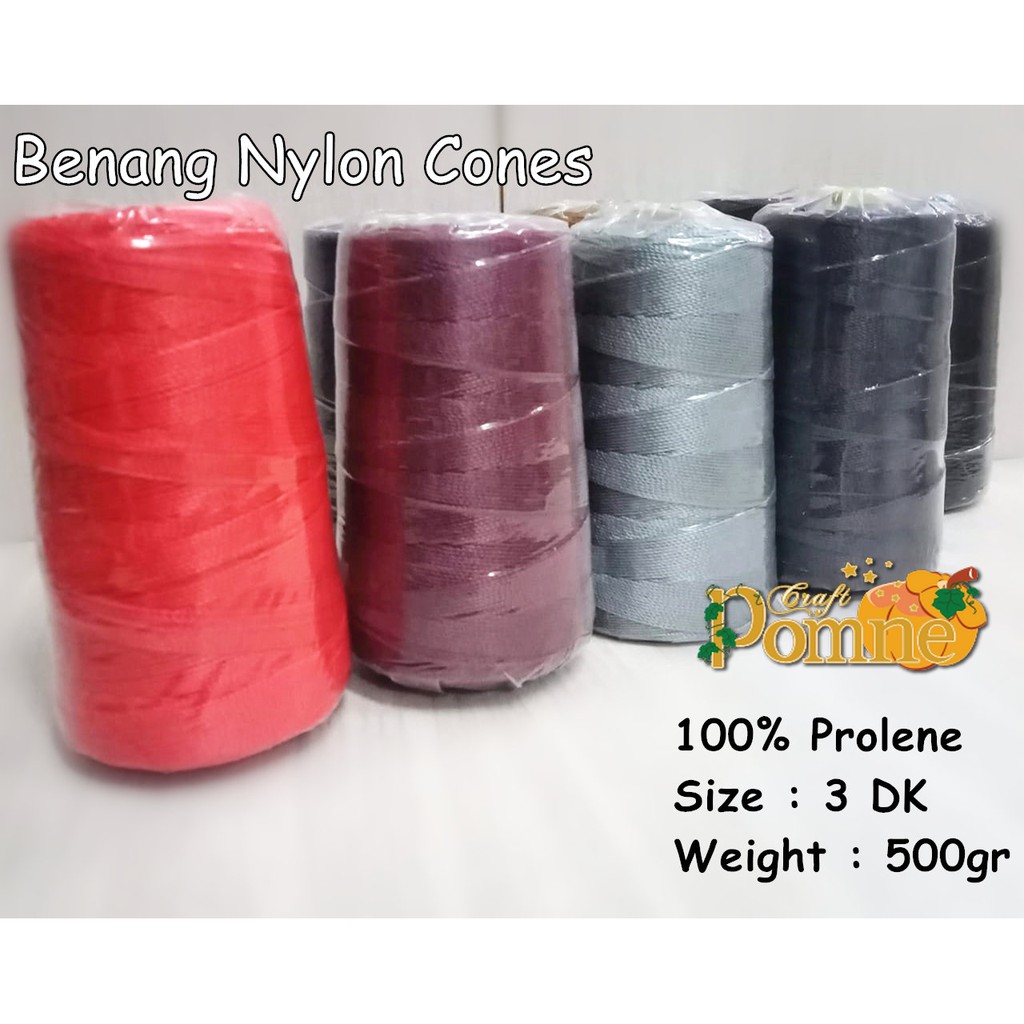 Benang Rajut Nylon Cones 500gr PP Yarn