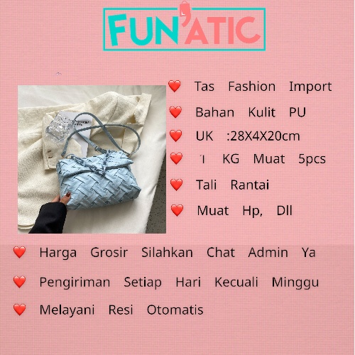 Funatic Tas Selempang Wanita Import Motif Anyam Model Terbaru Fashion Korea FA1008