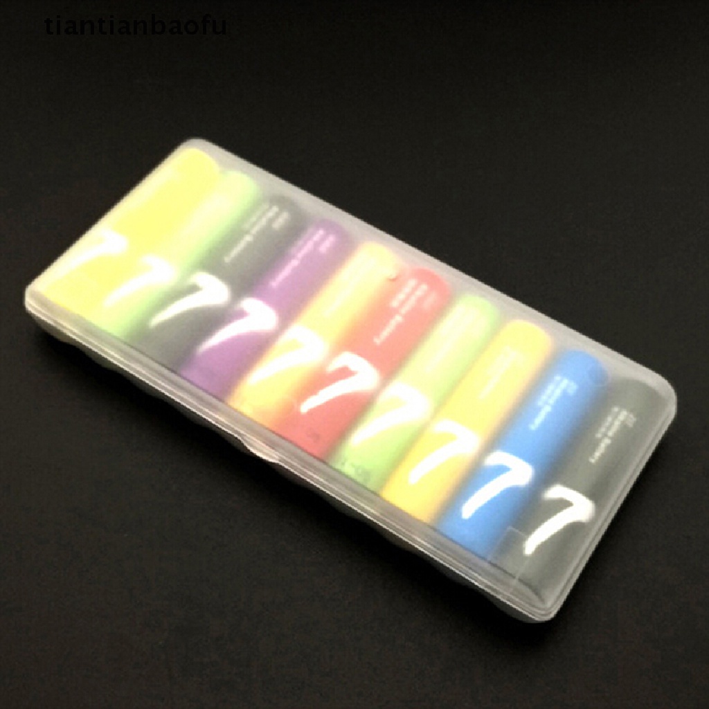 [tiantianbaofu] Portable plastic battery case cover holder storage box for 10pcs AAA Batteries Boutique