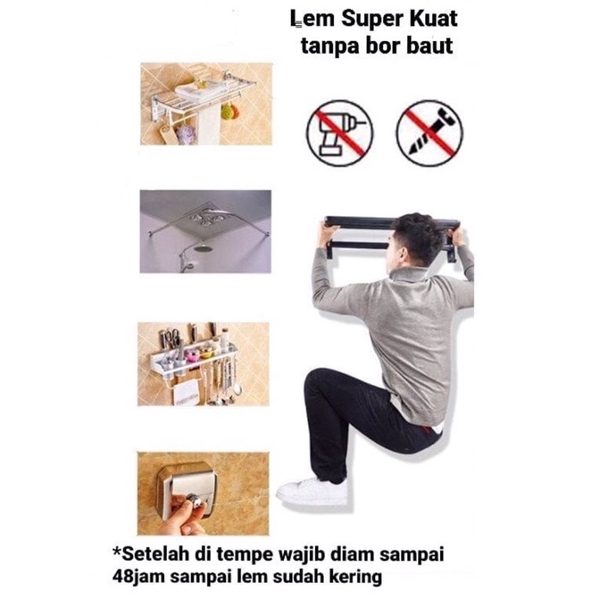 Lem FIX ALL kuat Tanpa Bor/Lem Stainless Aluminium kayu Ubin Lem Kuat Tempel Dinding Fix All Strong Glue/Solusi tanpa paku bor