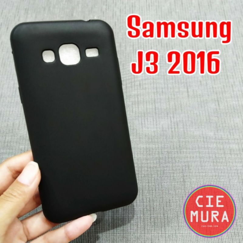 CIE Case Hitam Samsung J3 2016 Black Matte Softcase Polos Lentur Slim Silikon HP Ciemura