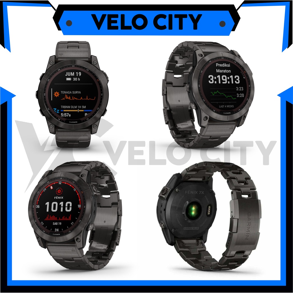 Garmin Fenix 7X Sapphire Solar - Carbon Gray Titanium With Metal Band Garansi Resmi TAM 2 Tahun