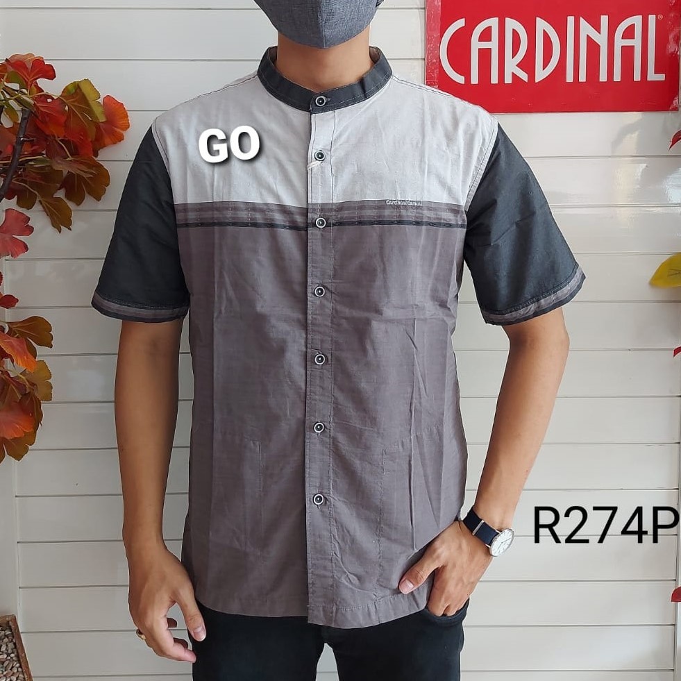 BB CARDINAL KEMEJA KOKO Taqwa Pakaian Pria Original Baju Muslim Salur Lengan Pendek Kekinian