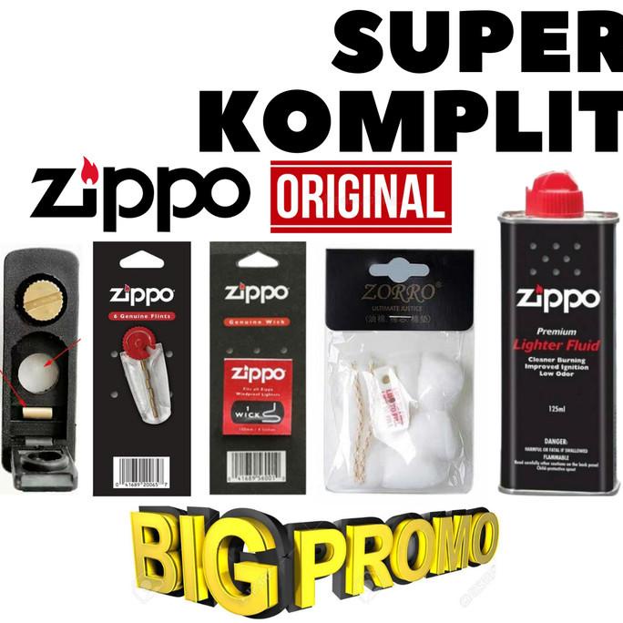 paket komplit original minyak zippo batu zippo sumbu zippo kapas zippo