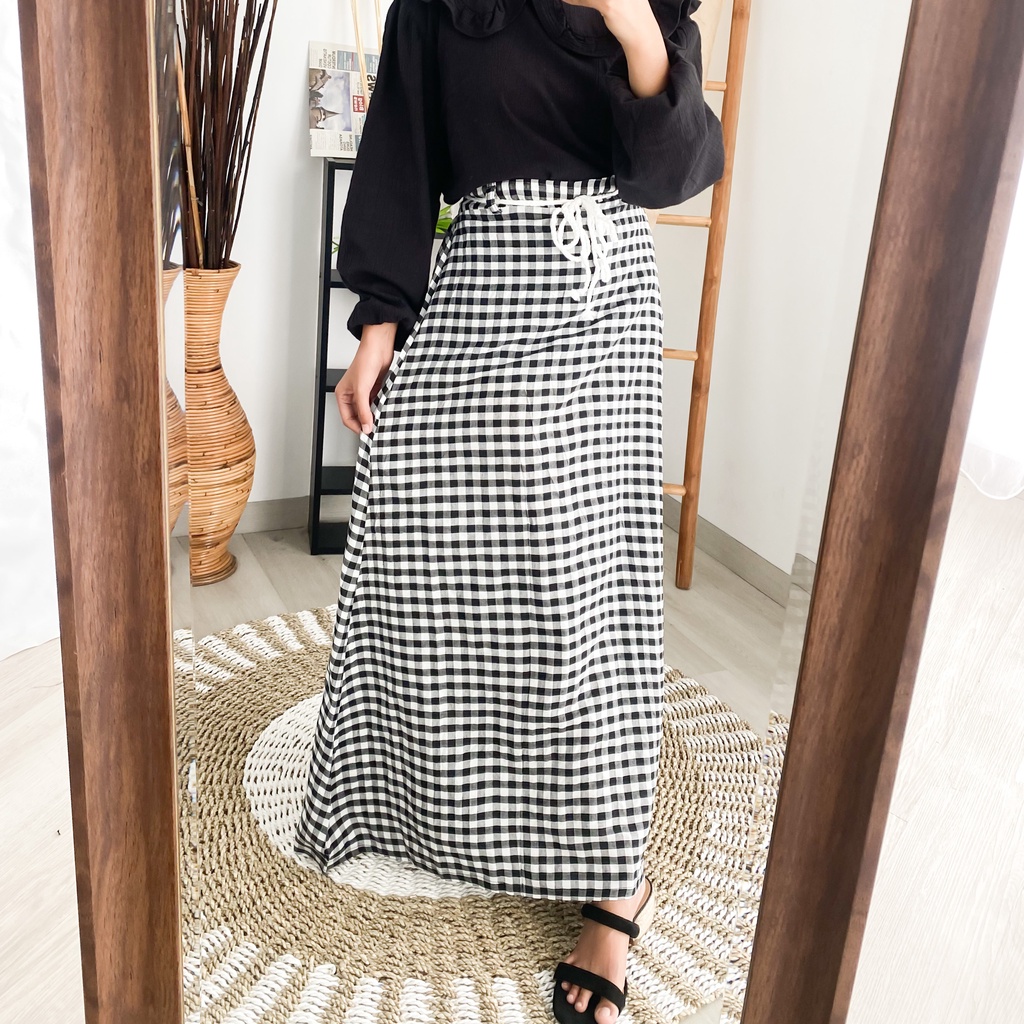 ACE SKIRT - korean skirt / rok katun kotak / wanita korea cantik / gingham murah