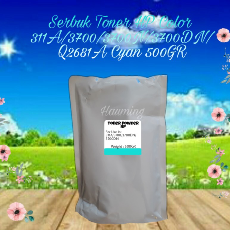 Serbuk Toner Refill Powder Bubuk HP 311A 3700 3700n 3700dn 3700dtn 3700tn Q2681A Cyan 500gr