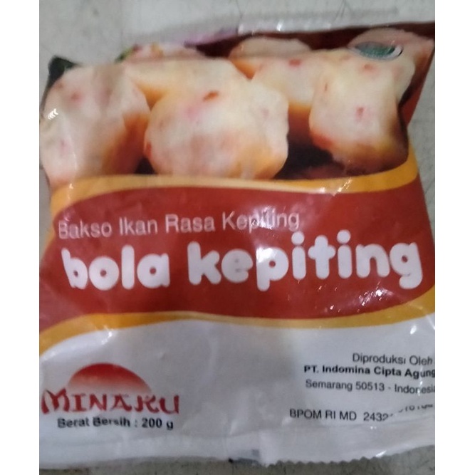 

MINAKU BOLA KEPITING/IKAN/UDANG 200 GR