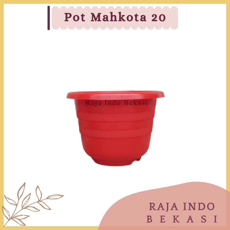 RAJAINDOBEKASI Pot Mahkota 20 Cm Putih Ivory Kuning Merah Pot Tanaman Pembibitan Bukan Pot Mahkota Roma Pot Glory Putih Ukuran Mirip Tawon 21 Cm