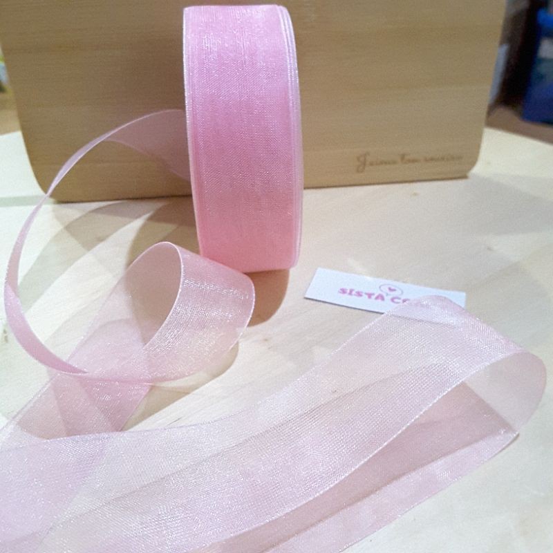 

Pita Polos Organdi 1 inch Pink Import Bahan Halus Premium per 3 meter