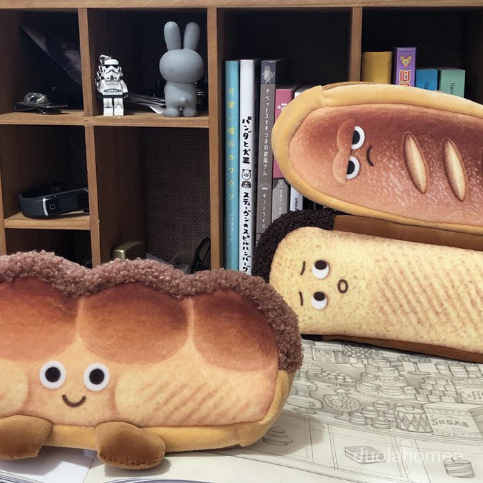 

AGOEE-Mood bread Pencil case Cute cartoon toast Kawaii Japanese funny creativity Student stationery gift U
