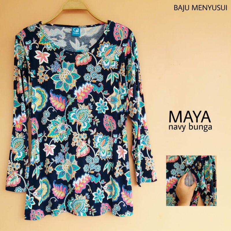 MAMIGAYA Baju Menyusui MAYA Series Kaos ASI Kaos Atasan Menyusui Lengan Panjang