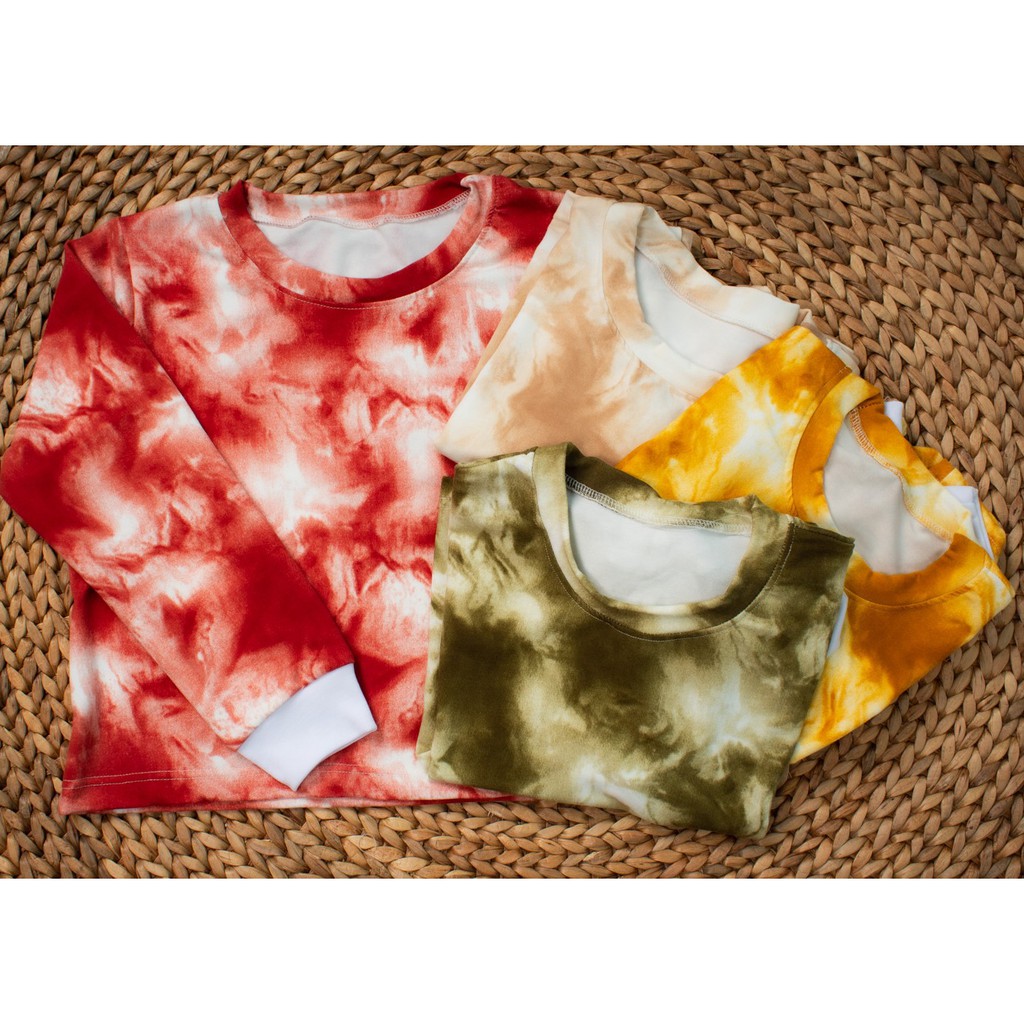 HIPNOP LADIES CLEO SWEATER CROP BASIC WANITA MOTIF TIE DYE