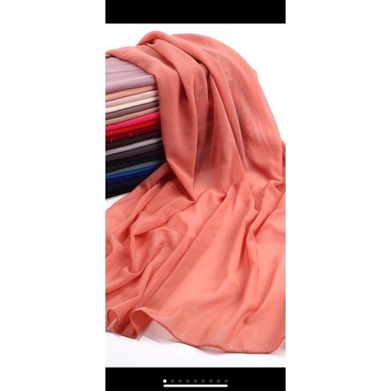 (BUY 1 GET 1) 1-20 Jilbab  Pashmina Chiffon Polos Gliter