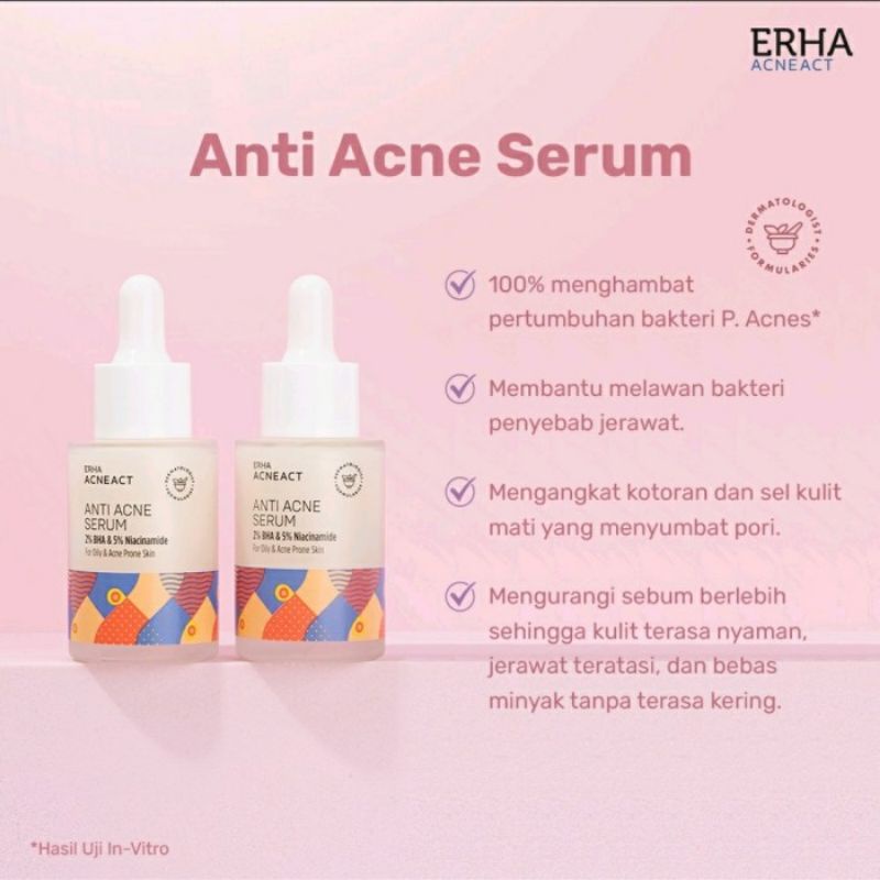 erha acneact post acne spot serum anti acne serum blemish soothing serum 30ml correcting for acne prone skin