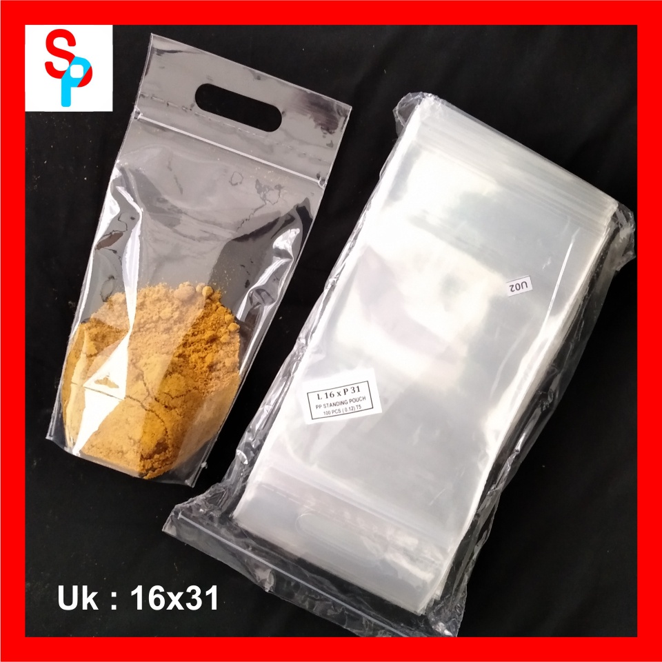 Standing Pouch / plastik/ plastik klip STP 16x30 16 x 30 single seal | 100pcs