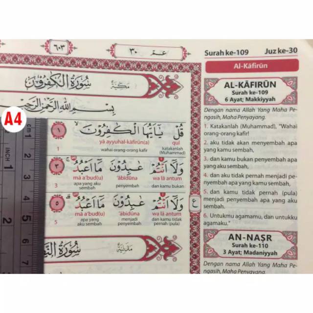 AlQuran Al Wasim Ukuran A4 BESAR dan A5 Al quran Tajwid dan Terjemahan Cocok untuk Pemula Tajwid Kode