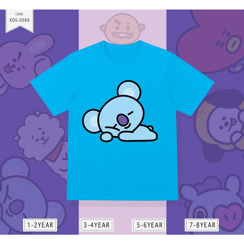 KAOS ANAK-ANAK TATA / CHIMMY / CHOOKY / SHOOKY / RJ / KOYA / MANG REAL / BT21 / BAHAN ADEM