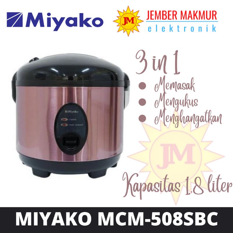 Miyako Magic com penanak penghangat nasi 3in1 MCM 508 SBC JEMBER MAKMUR ELEKTRONIK JEMBER