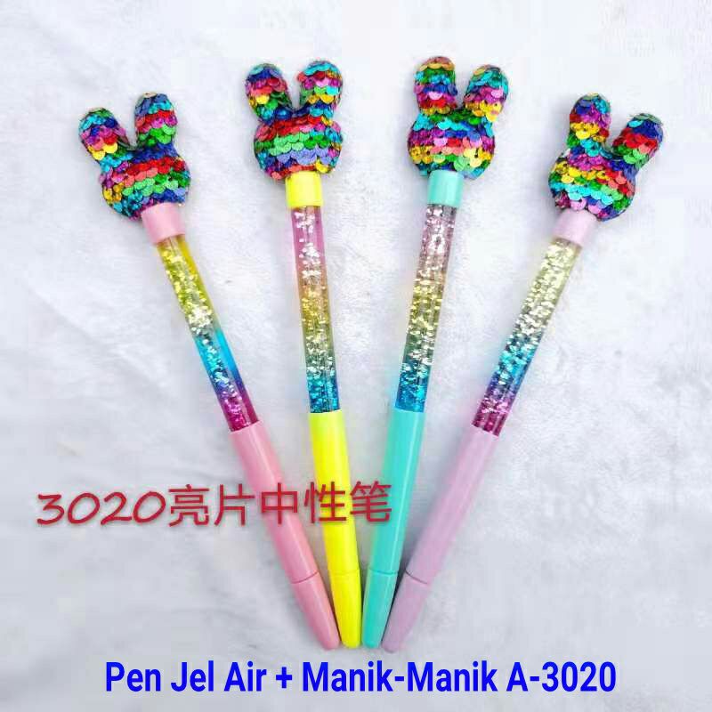 1 LUSIN Pen jel Pulpen cair karakter unik model kipas dan manik manik air-2