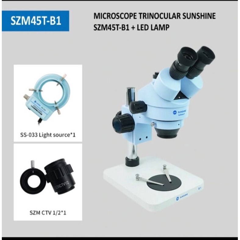 Tools MICROSCROPE TRINOCULAR Sunshine SZM45T-B1+LED LAMP