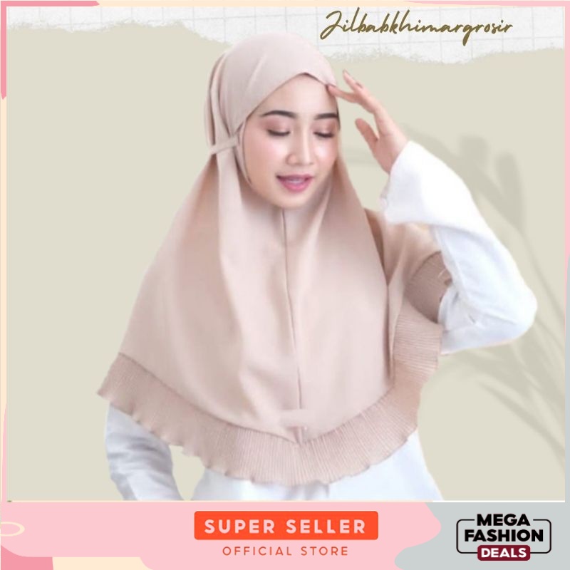 Jilbab Bergo Maryam Plisket Rempel Diamond Premium