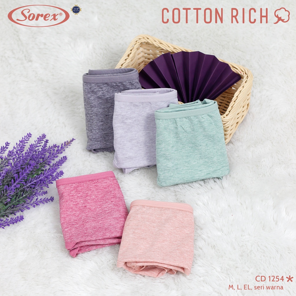 6 Pcs Celana Dalam Wanita SOREX 1254 - CD Underwear - Cutton Rich - Pakaian Dalam Wanita Katun Cotton