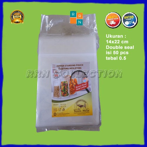 PLASTIK STANDING POUCH UKURAN 14x22/standing pouch bening/pouch plastik/pouch makanan plastik/pouch